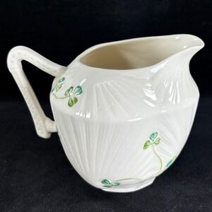 Vintage Belleek Harp Shamrock Collection Creamer 10th Black Millennium 2000 Mark